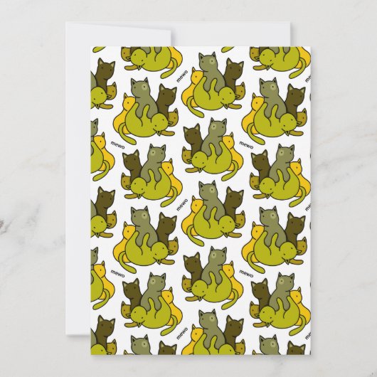 Carte à Faire-part platChatonsOlive (Devant)