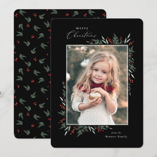 Carte À feuillage persistant et baies (Devant / Derrière)