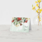 Carte À feuillage persistant Floral Berry hiver Merci (Fleur jaune)