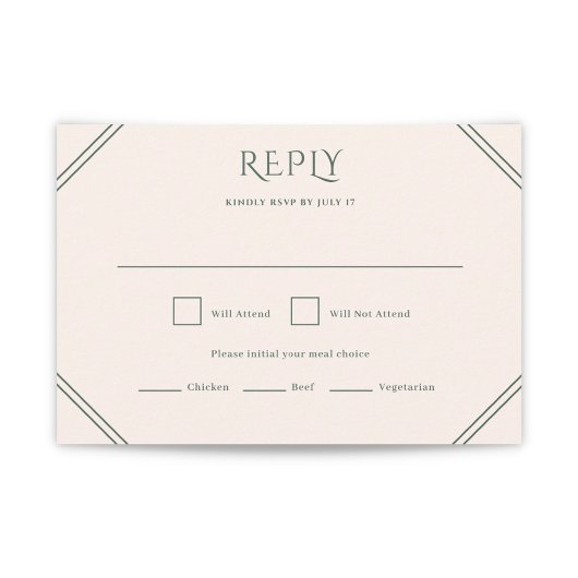 Carte à feuillage persistant RSVP de mariage au di