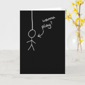 carte à figure "hangman" tirée à la main (Fleur jaune)