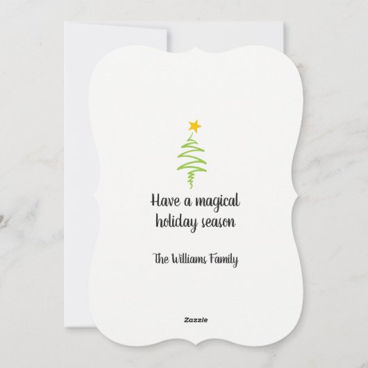 Carte à Flamant rose plat Noël rose avec enveloppe (Dos)