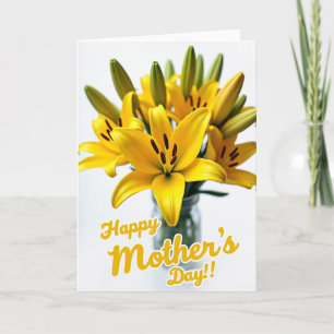 Carte à Fleur Jaune Rayée