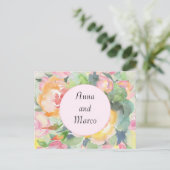 Carte à fleurs d'aquarelle mariage (Debout devant)