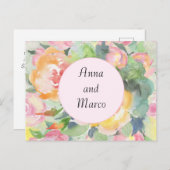Carte à fleurs d'aquarelle mariage (Devant / Derrière)