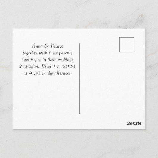 Carte à fleurs d'aquarelle mariage (Dos)