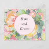 Carte à fleurs d'aquarelle mariage (Devant)