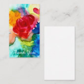 Carte à fleurs d'art rose pavot aquarelle (Devant / Derrière)