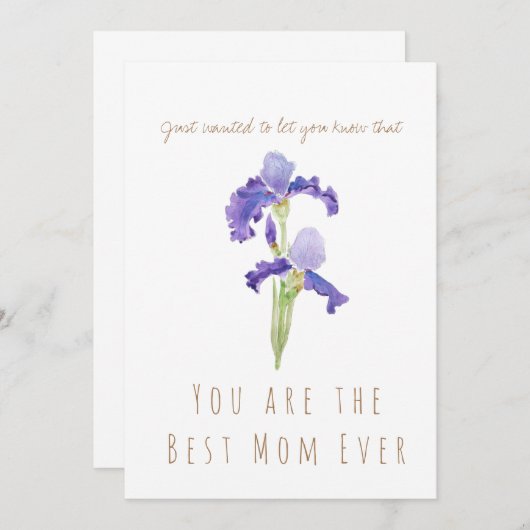 carte à fleurs d'iris pourpre (Devant / Derrière)