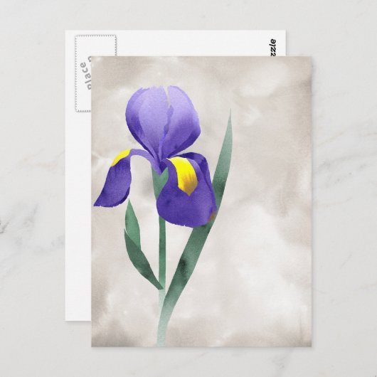 carte à fleurs d'iris pourpre (Devant / Derrière)