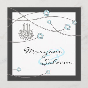 Carte à fleurs mariage de nikka bismillah