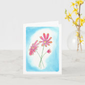 Carte à fleurs rose (Fleur jaune)