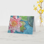 Carte à fleurs rose (Fleur jaune)