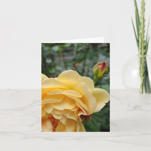 Carte à fleurs rose jaune (Devant)
