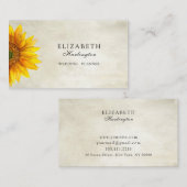 Carte à fleurs rustiques. Tournesol. Floral de pay (Devant / Derrière)