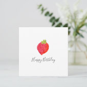Carte à fraise aquarelle (Debout devant)
