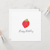 Carte à fraise aquarelle (Devant/Arrière en situation)