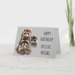 Carte A Friend Like You Journey Raccoon Birthday Fun<br><div class="desc">HAppy Birhday friend like you makes the journey worthwhile.   Fun Watercolor Raccoon Friends for those who love animals and have a sense of hummor</div>