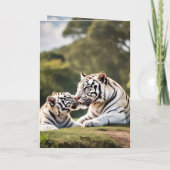 Carte A Gentle Bond – White Tigers Greeting Card (Dos)
