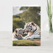 Carte A Gentle Bond – White Tigers Greeting Card (Devant)