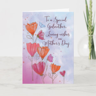 Carte À Godmère Fête des mères Amour avec orange et rose