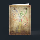 Carte A grungy 18th birthday card<br><div class="desc">Une carte d'anniversaire grungy,  en détresse.Le vase et les fleurs sont faits d'écriture!</div>