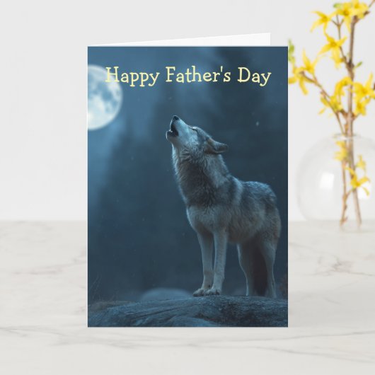 Carte A Howling Wolf Father's Day (Fleur jaune)