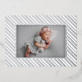 Carte à huile à bande faire-part de naissance (Recto)