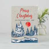 Carte à huile bleu marine de la Moon Forest Paysag (Debout devant)