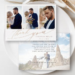 Carte à huile de Merci de Mariage photo 4 lettres<br><div class="desc">Carte de remerciements en or rose photo mariage design et moderne avec une photo supplémentaire et texte personnalisé sur le dos. Vous pouvez utiliser cette carte pour un mariage, une douche nuptiale, un fiançailles, un anniversaire ou tout événement spécial. Pour une personnalisation plus avancée de cette conception, cliquez sur le...</div>