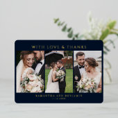 Carte à huile d'or de Mariage de photo moderne (Debout devant)