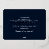 Carte à huile d'or de Mariage de photo moderne (Verso)