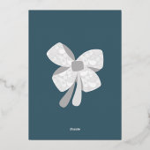 Carte à huile Joyeux Noël Argent Reindeer moderne (Verso)