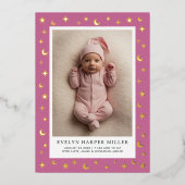 Carte à huile Lilac faire-part de naissance Moon & (Recto)