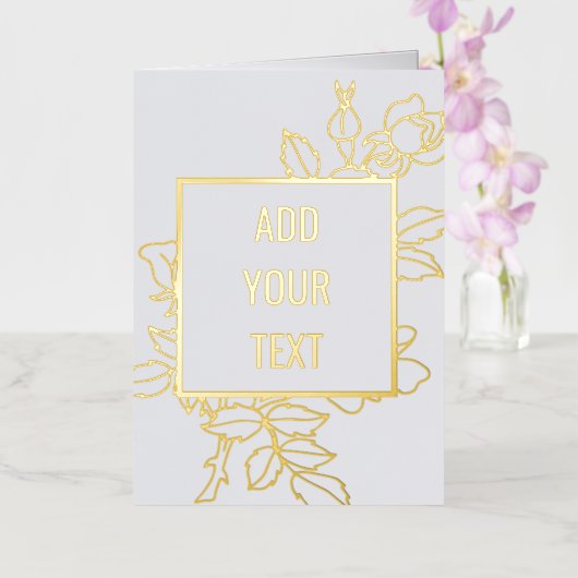 Carte à huile pliée design floral élégant (Orchidée)