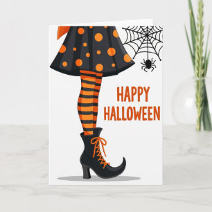 Carte à jambes rayées pour un joyueux Halloween