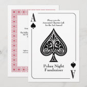 Carte à jouer As de Pique, Poker, Soirée Casino (Devant / Derrière)