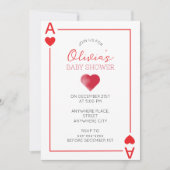 Carte à jouer coeurs baby shower  (Devant)