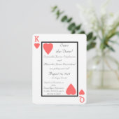 Carte à jouer corail Roi/Reine Épargnez la date (Debout devant)