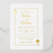 Carte à jouer de mariage à feuille d'or véritable (Recto)