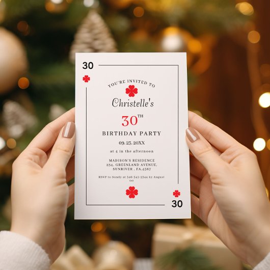 Carte à jouer moderne 30e anniversaire