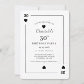 Carte à jouer moderne Invitation 30e anniversaire (Devant)
