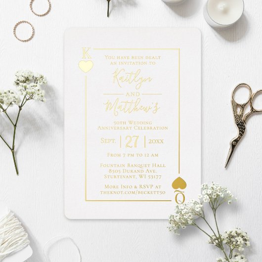 Carte à jouer Monogram 50e anniversaire de mariage