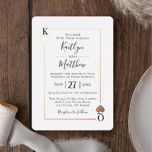 Carte à jouer Monogram Mariage Véritable Rose Or F