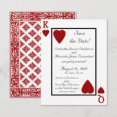 Carte à jouer Roi/Reine Enregistrer la date (Devant / Derrière)