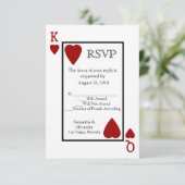 Carte à jouer rouge pour RSVP correspondant (Debout devant)