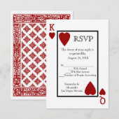 Carte à jouer rouge pour RSVP correspondant (Devant / Derrière)