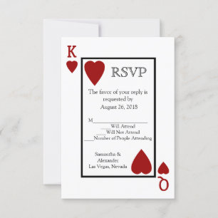 Carte à jouer rouge pour RSVP correspondant