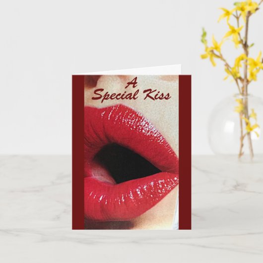 CARTE A **KISS SPÉCIAL** POUR MA VALENTINE FAVORITE (Fleur jaune)