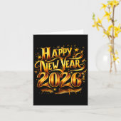 Carte À la 2026 Bonne Année Party  (Fleur jaune)